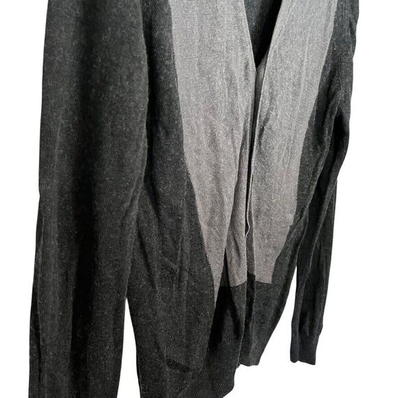 Jacob Holston Mens Silk Cashmere Blend Dark Gray Cardigan Sweater Preppy sz M - Picture 3 of 16